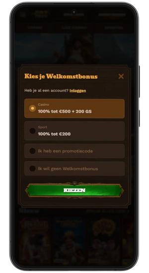 Welkomstbonus claimen