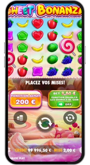 Faire tourner les rouleaux dans Sweet Bonanza