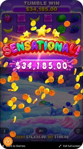 Senzační výhra v Sweet Bonanza – 34 185 $, vysoké multiplikátory a déšť mincí