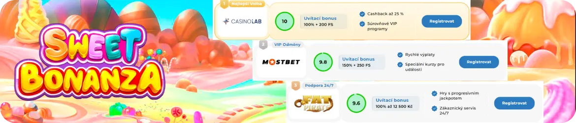 Vyberte kasino pro hraní Sweet Bonanza