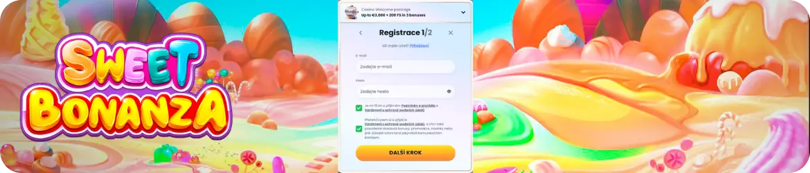 Registrace do Sweet Bonanza