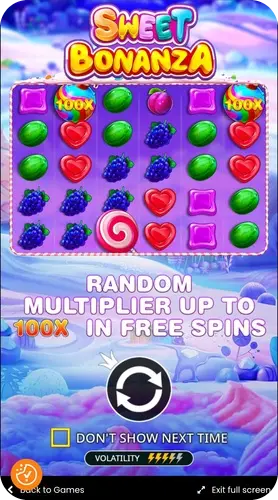 Náhodný multiplikátor až 100× ve free spinech Sweet Bonanza