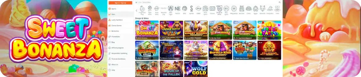 Sök och hitta Sweet Bonanza demo play på svenskt casino