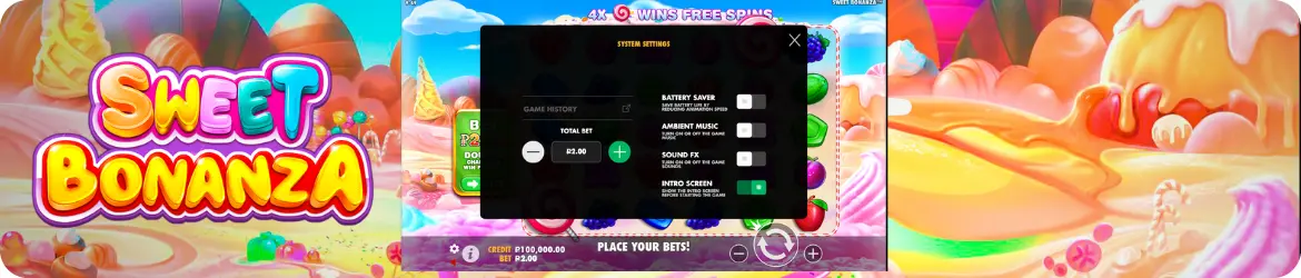 Välj insatsnivå innan du börjar spela Sweet Bonanza slot