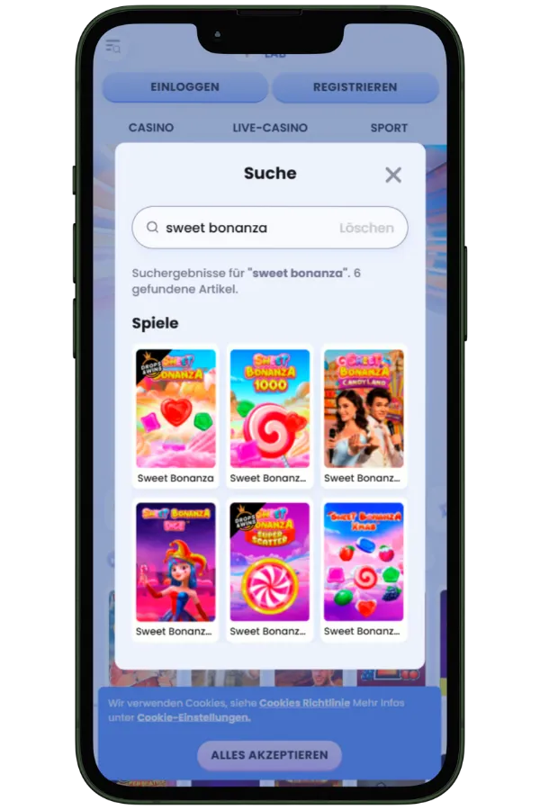 Sweet Bonanza Spielauswahl